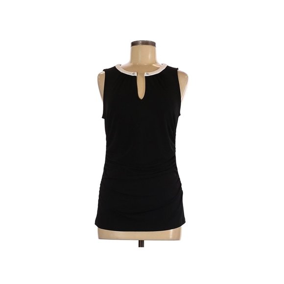 Black and White Chain Sleeveless Keyhole Top NY & Co - Picture 1 of 7